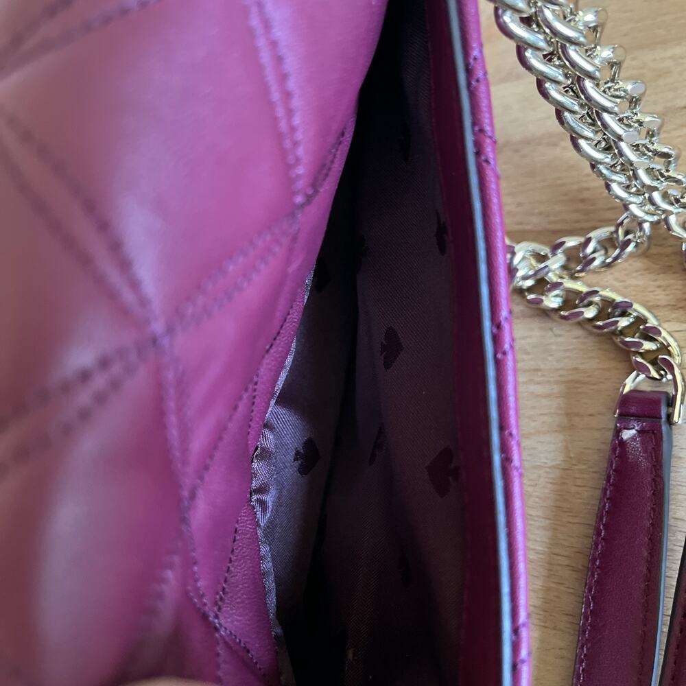 Kate Spade New York Natalia Leather Small Flap Crossbody Blackberry - Picture 11 of 16